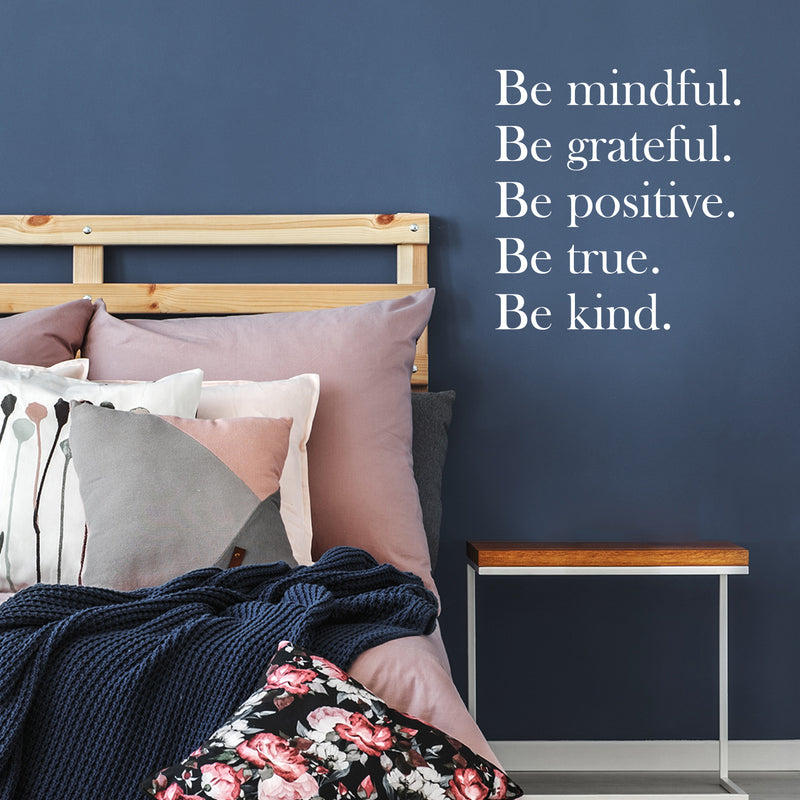 Vinyl Wall Art Decal - Be Mindful. Be Grateful. Be Positive. Be Kind - 23.5" x 22" - Modern Cute Inspirational Charming Quote Sticker For Kids Room Playroom Nursery Daycare School Decor 3