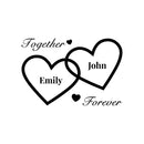 Vinyl Wall Art Decal - Custom Couples Names - 22" x 33" - Super Cute Together Forever Names Heart Shape Design Sticker For Couples & Family Love Bedroom Closet Bathroom Mirror Living Room Decor 1