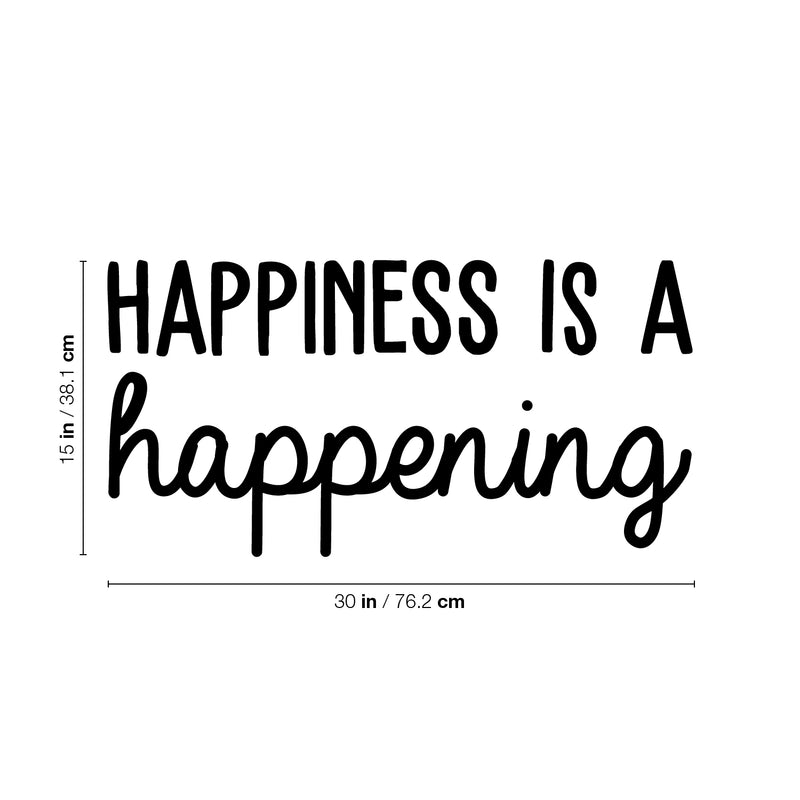 Vinyl Wall Art Decal - Happiness Is Happening - 15" x 30" - Inspirational Cute Charming Positive Quote Sticker For Kids Room Playroom Nursery Classroom Office Coffee Shop Decor 4