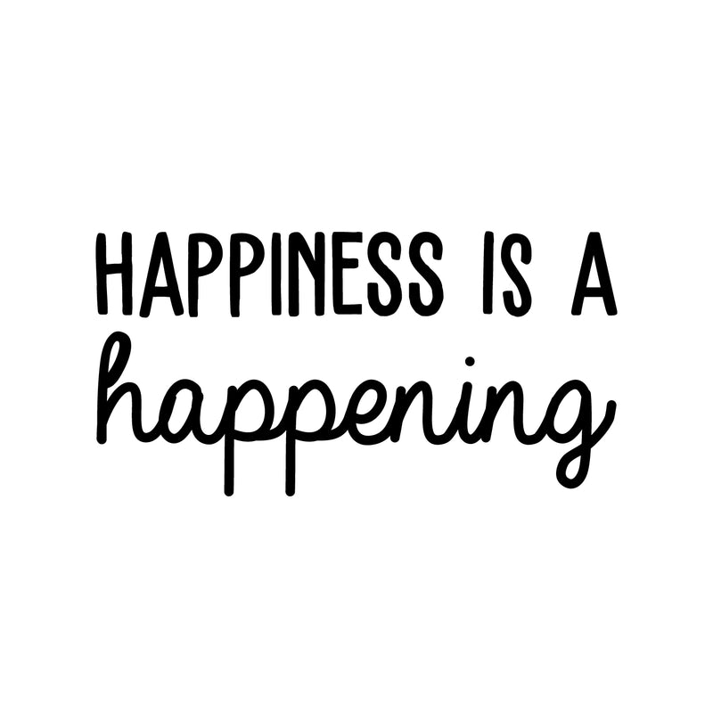 Vinyl Wall Art Decal - Happiness Is Happening - Inspirational Cute Charming Positive Quote Sticker For Kids Room Playroom Nursery Classroom Office Coffee Shop Decor 1