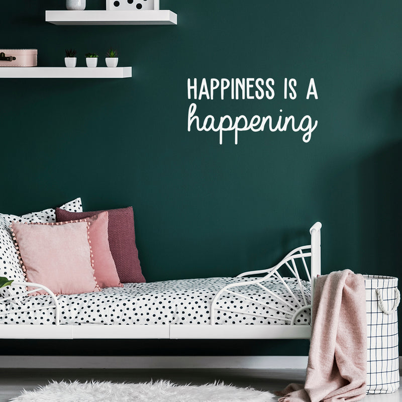 Vinyl Wall Art Decal - Happiness Is Happening - Inspirational Cute Charming Positive Quote Sticker For Kids Room Playroom Nursery Classroom Office Coffee Shop Decor 5