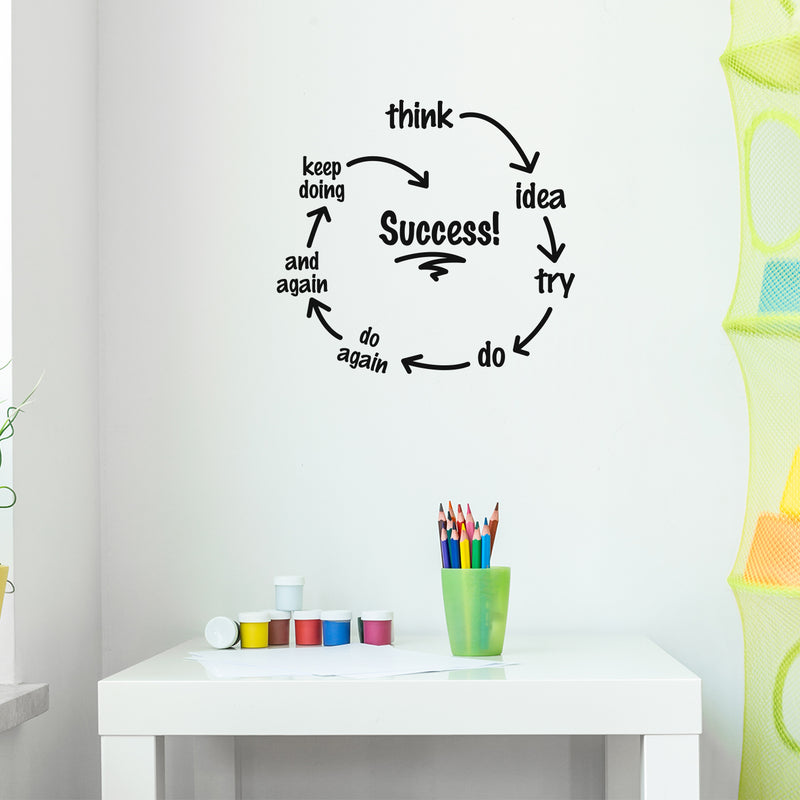 Vinyl Wall Art Decal - Success! - Trendy Positive Motivational Good Vibes Quote Sticker For Kids Room Playroom Daycare Office Business Coffee Shop School Classroom Bedroom Decor 2