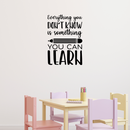Vinyl Wall Art Decal - Everything You Don't Know Is Something You Can Learn - 20" x 14" - Inspirational Positive Quote Sticker For Classroom Kids Room Playroom Home School Office Store Decor 3