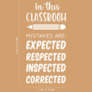 Vinyl Wall Art Decal - In This Classroom Mistakes Are: Expected; Respected; Inspected; Corrected - 23" x 11" - Cute Positive Quote Sticker For Classroom Kids Room Playroom Home School Office Decor 4