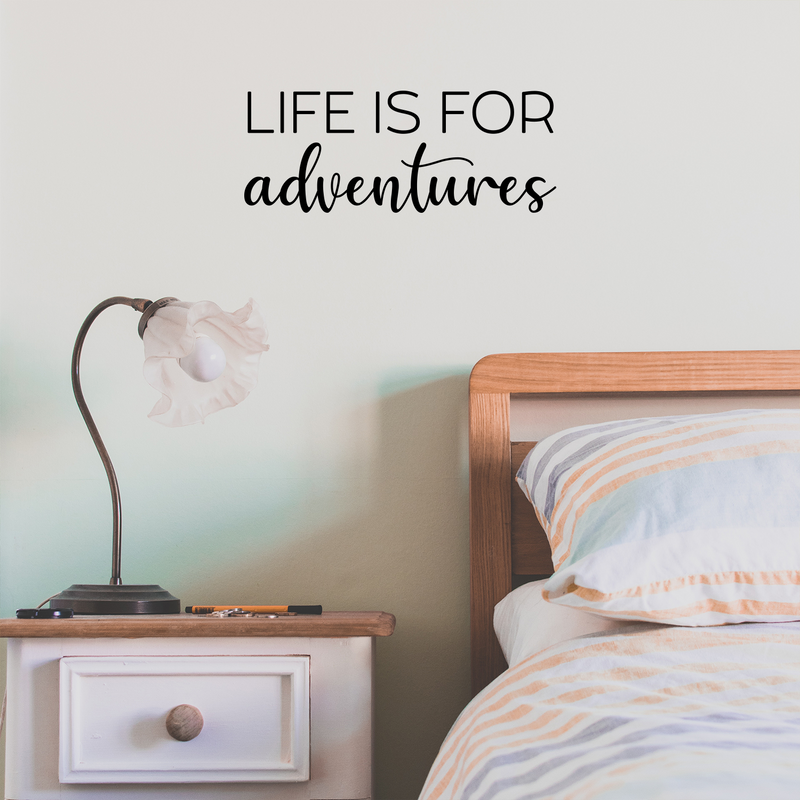 Vinyl Wall Art Decal - Life Is For Adventures - 8.5" x 22" - Trendy Cool Inspirational Good Vibes Quote Sticker For Travel Lovers Office Business Coffee Shop Store Travel Agency School Decor 3
