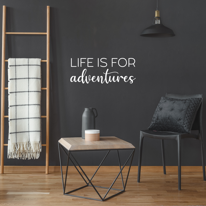 Vinyl Wall Art Decal - Life Is For Adventures - 8.5" x 22" - Trendy Cool Inspirational Good Vibes Quote Sticker For Travel Lovers Office Business Coffee Shop Store Travel Agency School Decor 2