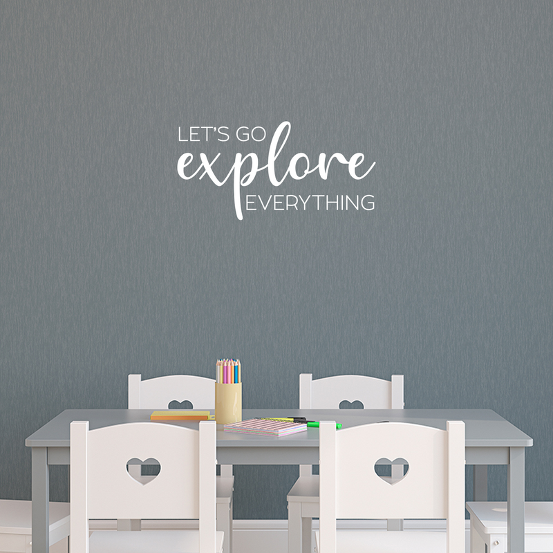 Vinyl Wall Art Decal - Let's Go Explore Everything - 11" x 22" - Trendy Cool Motivational Good Vibes Quote Sticker For Travel Lovers Office Business Coffee Shop Store Travel Agency School Decor 2