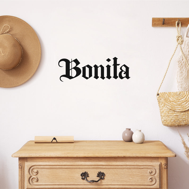 Vinyl Wall Art Decal - Bonita - 6" x 17" - Trendy Cool Funny Positive Girly Quote Sticker For Bedroom Closet Makeup Mirror Boutique Beauty Salon Yoga Ballet Feminine Decor 3