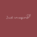 Vinyl Wall Art Decal - Just Imagine - 5" x 22" - Trendy Inspirational Cute Optimistic Charming Quote Sticker For Bedroom Closet Kids Room Playroom Nursery Daycare Classroom  Decor 1