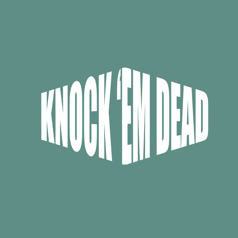 Vinyl Wall Art Decal - Knock 'em Dead - 17" x 29.3" - Trendy Motivational Positive Lifestyle Shape Quote Sticker For Gym CrossFit Fitness Center Office Coffee Shop Decor 1