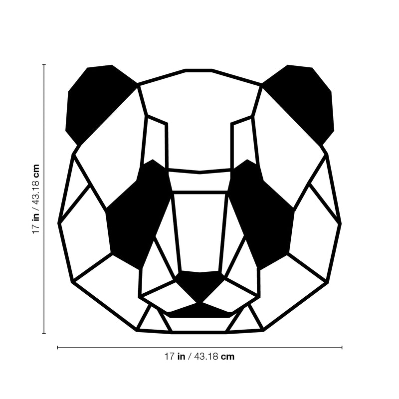 Vinyl Wall Art Decal - Geometric Panda Face  - 71" x 17" - Trendy Cool Fun Abstract Panda Face Design Shape Sticker For Bedroom Kids Room Playroom Nursery Daycare Classroom Office Decor 4