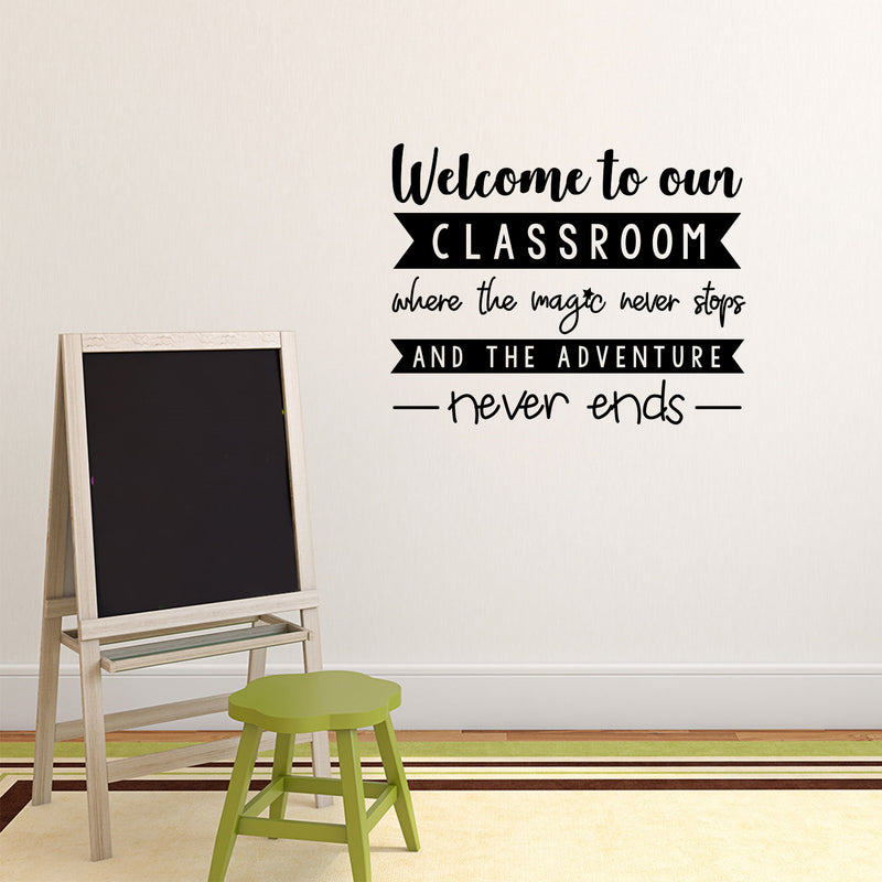 Vinyl Wall Art Decal - Welcome To Our Classroom Where - 16. Trendy Positive Inspirational Educational Quote Sticker For Kids Room Playroom Daycare School Classroom Library Decor 3