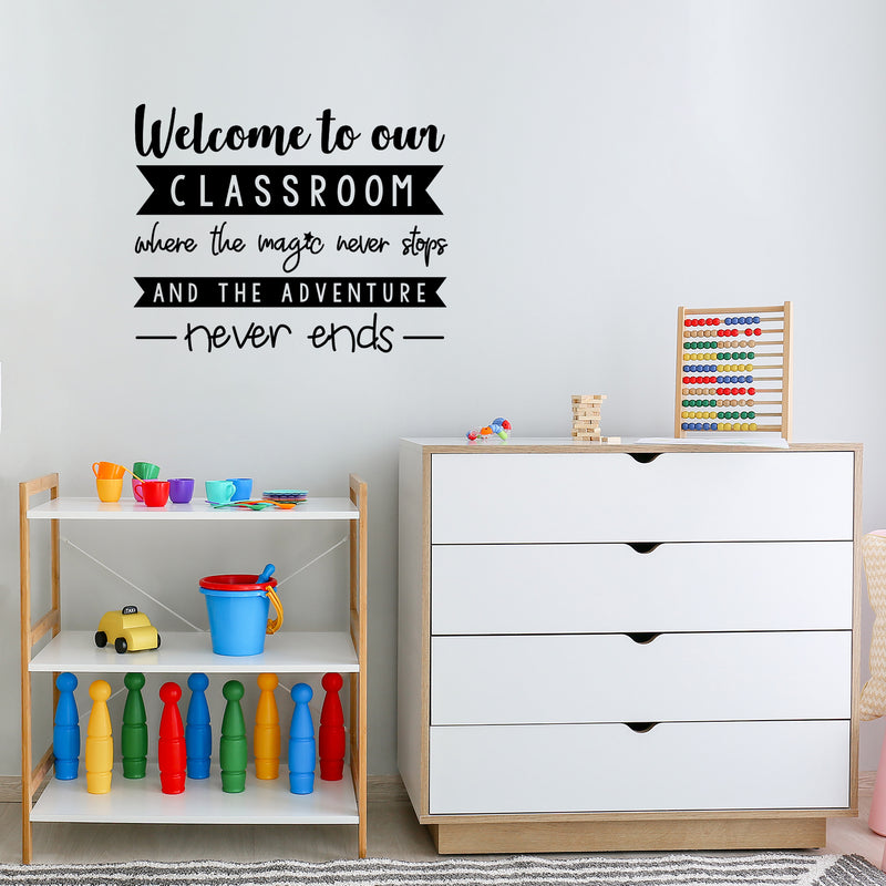 Vinyl Wall Art Decal - Welcome To Our Classroom Where - 16. Trendy Positive Inspirational Educational Quote Sticker For Kids Room Playroom Daycare School Classroom Library Decor 2