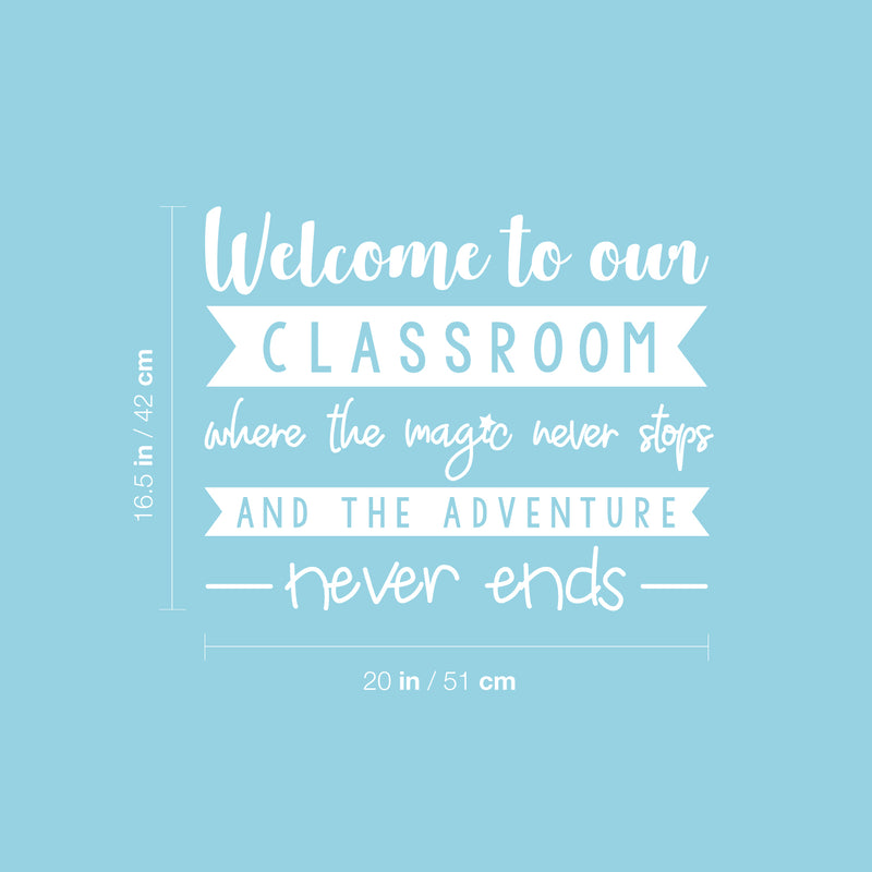 Vinyl Wall Art Decal - Welcome To Our Classroom Where - 16.5" x 20" - Trendy Positive Inspirational Educational Quote Sticker For Kids Room Playroom Daycare School Classroom Library Decor 4