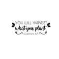 Vinyl Wall Art Decal - You Will Harvest What You Plant - Galatians 6:7 - Cute Inspirational Religious Bible Verse Quote Sticker For Bedroom Closet Dining Room Office Church Decor 1