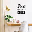 Vinyl Wall Art Decal - Love Grows Here - 18" x 15" - Trendy Cute Inspirational Charming Quote Sticker For Bedroom Closet Bathroom Kids Room Playroom Nursery Daycare Baby Room School Decor 2