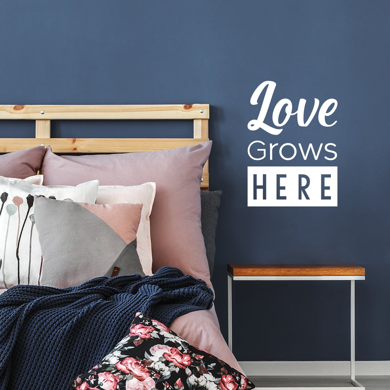 Vinyl Wall Art Decal - Love Grows Here - Trendy Cute Inspirational Charming Quote Sticker For Bedroom Closet Bathroom Kids Room Playroom Nursery Daycare Baby Room School Decor 5
