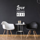 Vinyl Wall Art Decal - Love Grows Here - 18" x 15" - Trendy Cute Inspirational Charming Quote Sticker For Bedroom Closet Bathroom Kids Room Playroom Nursery Daycare Baby Room School Decor 2