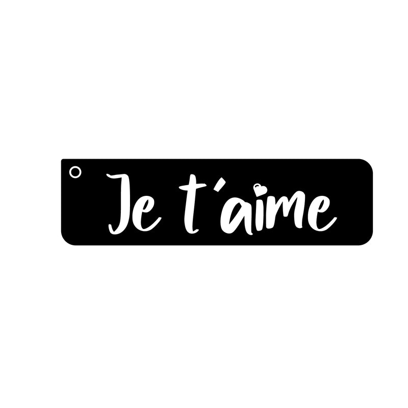 Vinyl Wall Art Decal - Je T'aime - 5.5" x 20" - Cute Inspirational French Quote I Love You Sticker For Couples & Family Bedroom Closet Bathroom Living Room Coffee Shop Business Boutique Decor 1