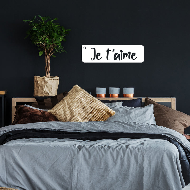 Vinyl Wall Art Decal - Je T'aime - 5.5" x 20" - Cute Inspirational French Quote I Love You Sticker For Couples & Family Bedroom Closet Bathroom Living Room Coffee Shop Business Boutique Decor 2