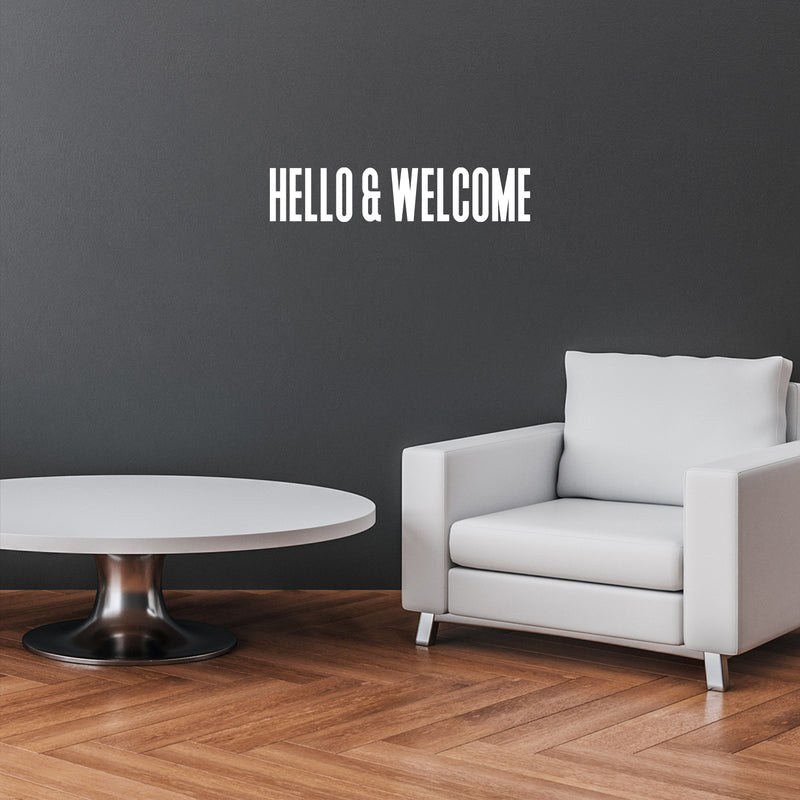 Vinyl Wall Art Decal - Hello & Welcome - 6" x 25" - Modern Cute Quote Sticker For Family Home Store Entryway Classroom Door Office Window Living Room Decor 3