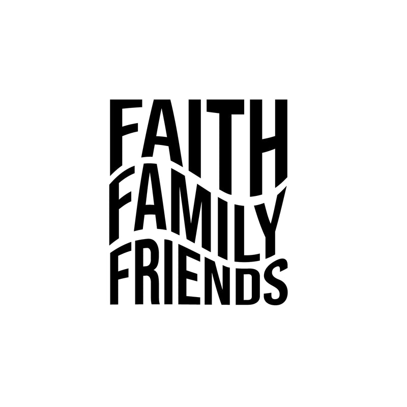 Vinyl Wall Art Decal - Faith Family Friends - 17" x 15" - Modern Cute Inspirational Quote Sticker For Home Family Room Playroom Living Room Dining Room Business Office School Decor 1