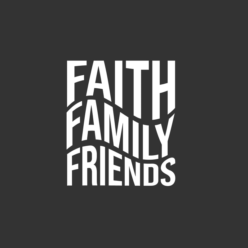 Vinyl Wall Art Decal - Faith Family Friends - 17" x 15" - Modern Cute Inspirational Quote Sticker For Home Family Room Playroom Living Room Dining Room Business Office School Decor 1