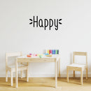 Vinyl Wall Art Decal - Happy - 8" x 18" - Trendy Cute Inspirational Charming Good Vibes Quote Sticker For Bedroom Closet Bathroom Kids Room Playroom Nursery Daycare School Decor 2