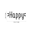 Vinyl Wall Art Decal - Happy - 8" x 18" - Trendy Cute Inspirational Charming Good Vibes Quote Sticker For Bedroom Closet Bathroom Kids Room Playroom Nursery Daycare School Decor 4