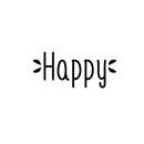 Vinyl Wall Art Decal - Happy - 8" x 18" - Trendy Cute Inspirational Charming Good Vibes Quote Sticker For Bedroom Closet Bathroom Kids Room Playroom Nursery Daycare School Decor 1