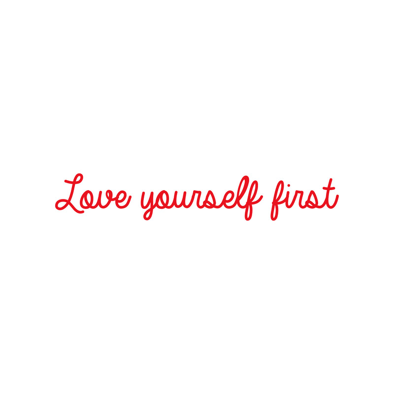 Vinyl Wall Art Decal - Love Yourself First - Motivational Cute Optimistic Self Esteem Mind Change Quote Sticker For Bedroom Living Room Closet Kid Room Playroom Gym Fitness Decor 5