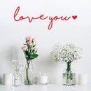 Vinyl Wall Art Decal - Love You - 5.5" x 15" - Cute Charming Inspirational Lovely Cursive Quote Sticker For Couples & Family Bedroom Closet Kids Room Playroom Nursery Baby Room Decor 2
