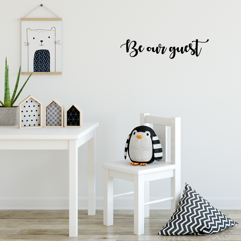 Vinyl Wall Art Decal - Be Our Guest - - Welcoming Sign For Indoor Outdoor Home Door Family Bedroom Apartment Quote Decor - Modern Workplace Office Living Room Quotes 2