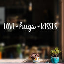 Vinyl Wall Art Decal - Love Hugs Kisses - 5" x 25" - Cute Charming Inspirational Lovely Cursive Quote Sticker For Couples & Family Bedroom Closet Kids Room Playroom Nursery Baby Room Decor 2