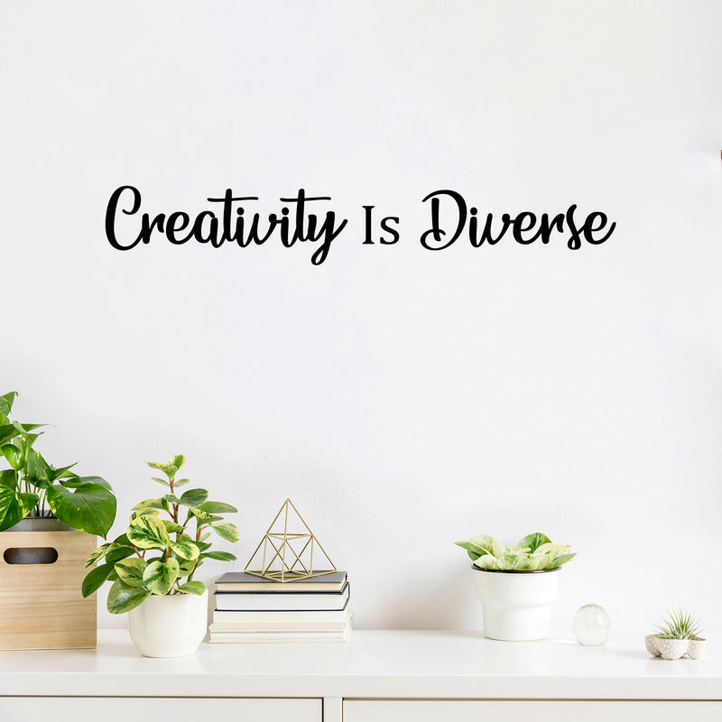 Vinyl Wall Art Decal - Creativity Is Diverse - Trendy Motivational Positive Proactive Quote Sticker For Office Business Coffee Shop Library School Classroom Playroom Decor 2