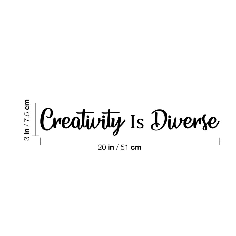 Vinyl Wall Art Decal - Creativity Is Diverse - Trendy Motivational Positive Proactive Quote Sticker For Office Business Coffee Shop Library School Classroom Playroom Decor 4