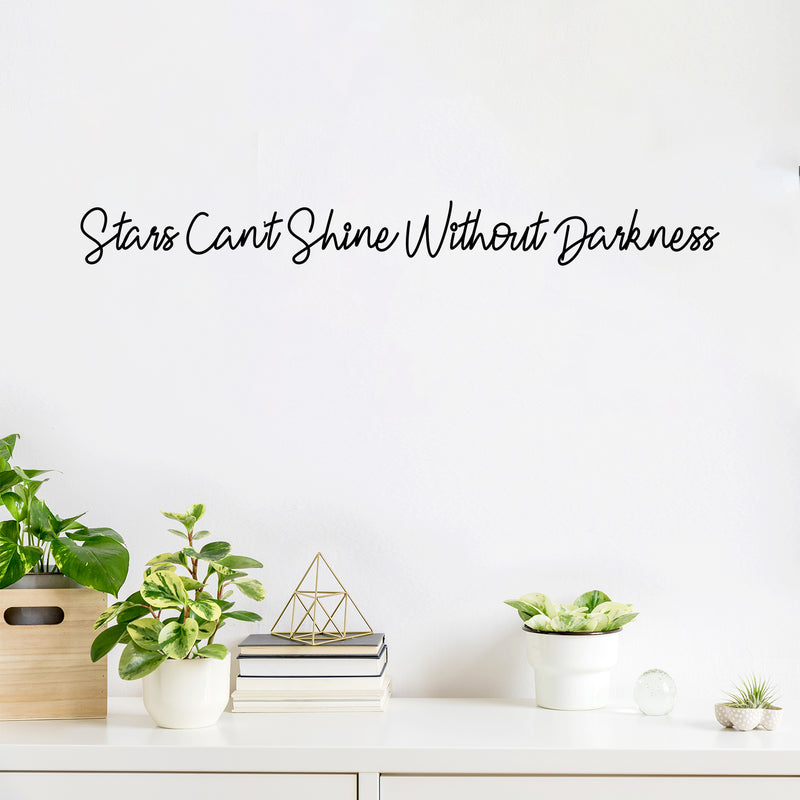 Vinyl Wall Art Decal - Stars Can't Shine Without Darkness - Cute Motivational Positive Self Esteem Quote Sticker For Bedroom Bathroom Closet Boutique Business Office Coffee Shop Decor 2