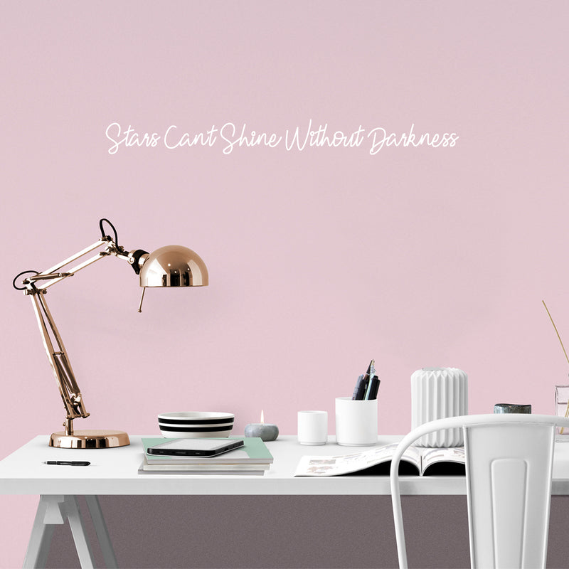 Vinyl Wall Art Decal - Stars Can't Shine Without Darkness - 2" x 20" - Cute Motivational Positive Self Esteem Quote Sticker For Bedroom Bathroom Closet Boutique Business Office Coffee Shop Decor 2