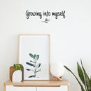 Vinyl Wall Art Decal - Growing Into Myself - 6" x 18" - Trendy Inspirational Cute Optimistic Self Esteem Quote Sticker For Bedroom Closet Bathroom Kids Room Playroom School Office Coffee Shop Decor 3