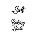 Set of 2 Vinyl Art Decals - Salt And Baking Soda - From Each - Modern Label Quote Stickers For Family Home Kitchen Containers Pantry Names Glass Spice Jars Decor 1