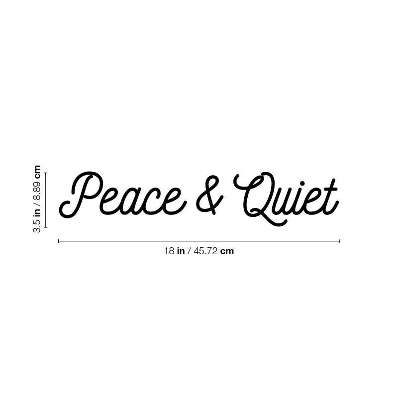 Vinyl Wall Art Decal - Peace & Quiet - 3. Trendy Cute Motivational Good Vibes Quote Sticker For Selfcare Bathroom Closet Mirror Boutique Beauty Salon Kids Room Playroom Office Decor 4