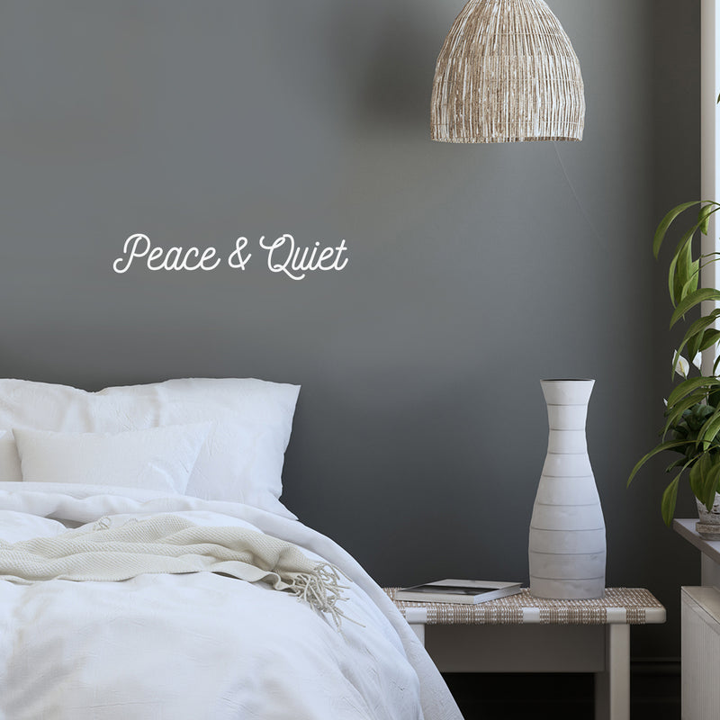 Vinyl Wall Art Decal - Peace & Quiet - 3. Trendy Cute Motivational Good Vibes Quote Sticker For Selfcare Bathroom Closet Mirror Boutique Beauty Salon Kids Room Playroom Office Decor 5