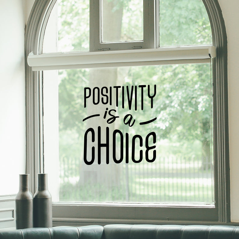 Vinyl Wall Art Decal - Positivity Is A Choice - Trendy Cute Optimistic Good Vibes Quote Sticker For Bedroom Closet Kids Room Living Room Playroom Daycare School Office Coffee Shop Decor 2