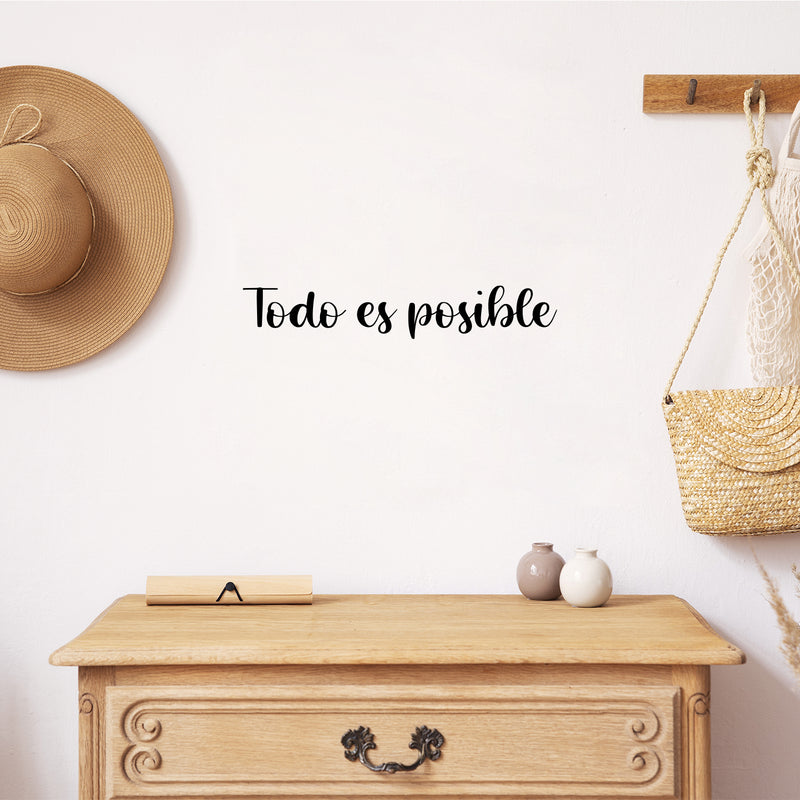 Vinyl Wall Art Decal - Todo Es Posible - 3. Trendy Cute Inspirational Positive Vibes Quote Sticker For Bedroom Kids Room Playroom Nursery Daycare School Coffee Shop Office Decor 2