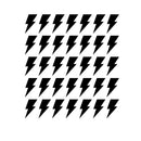Set Of 35 Vinyl Wall Art Decal - Lightning Bolt Pattern - From 4" x 2.5" Each - Trendy Super Cool Adhesive Sticker Geometric Design For Kids Room Nursery Playroom Bedroom Bathroom Classroom Decor 1