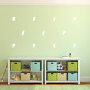 Set Of 35 Vinyl Wall Art Decal - Lightning Bolt Pattern - From 4" x 2.5" Each - Trendy Super Cool Adhesive Sticker Geometric Design For Kids Room Nursery Playroom Bedroom Bathroom Classroom Decor 2