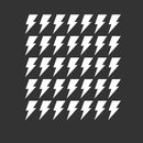 Set Of 35 Vinyl Wall Art Decal - Lightning Bolt Pattern - From 4" x 2.5" Each - Trendy Super Cool Adhesive Sticker Geometric Design For Kids Room Nursery Playroom Bedroom Bathroom Classroom Decor 1