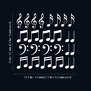 Set Of 23 Vinyl Wall Art Decal - Musical Notes Pattern - 3.5" x 6.5" Each - Trendy Inspirational Fun Cool Design Shape Sticker For Kids Room Playroom Music Dance Studio Ballet Classes School Decor 4