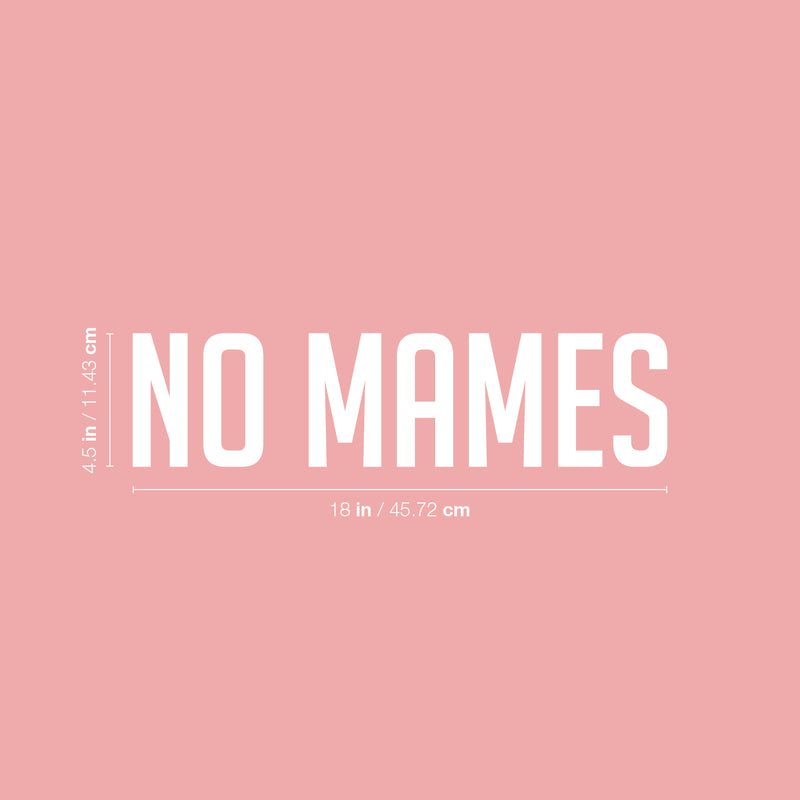 Vinyl Wall Art Decal - No Mames - 4.5" x 18" - Trendy Sarcastic Funny Adult Spanish Mexican Joke Quote Sticker For Office Business Store Coffee Shop Bedroom Living Room Decor 4