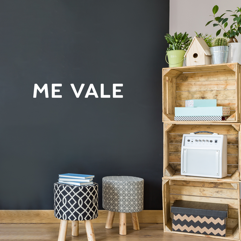 Vinyl Wall Art Decal - Me Vale - 3.5" x 22" - Trendy Sarcastic Funny Spanish Mexican Phrase Quote Sticker For Office Business Store Coffee Shop Bedroom Living Room Kids Room Decor 3